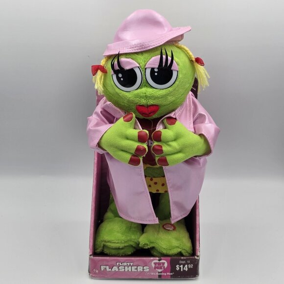 VTG Gemmy Heart Flirty Flasher Dancing/Singing Frog Plays It’s Raining Men 14" - Picture 1 of 10